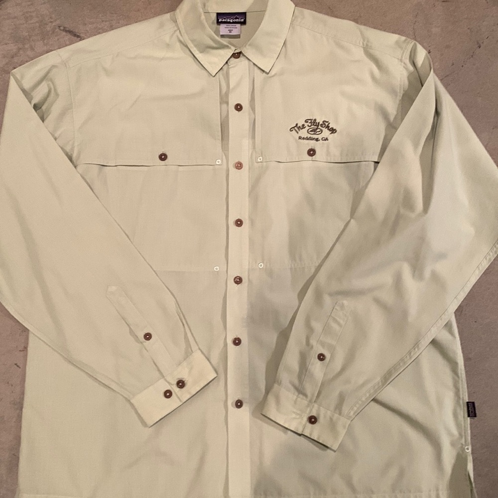 Patagonia XL light green fishing shirt.